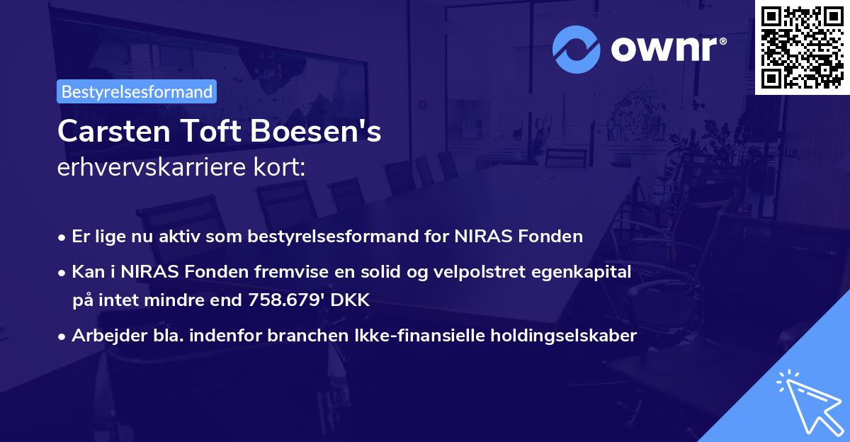 Carsten Toft Boesen's erhvervskarriere kort