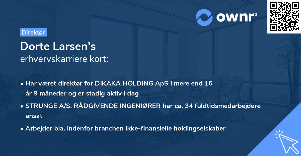Dorte Larsen's erhvervskarriere kort