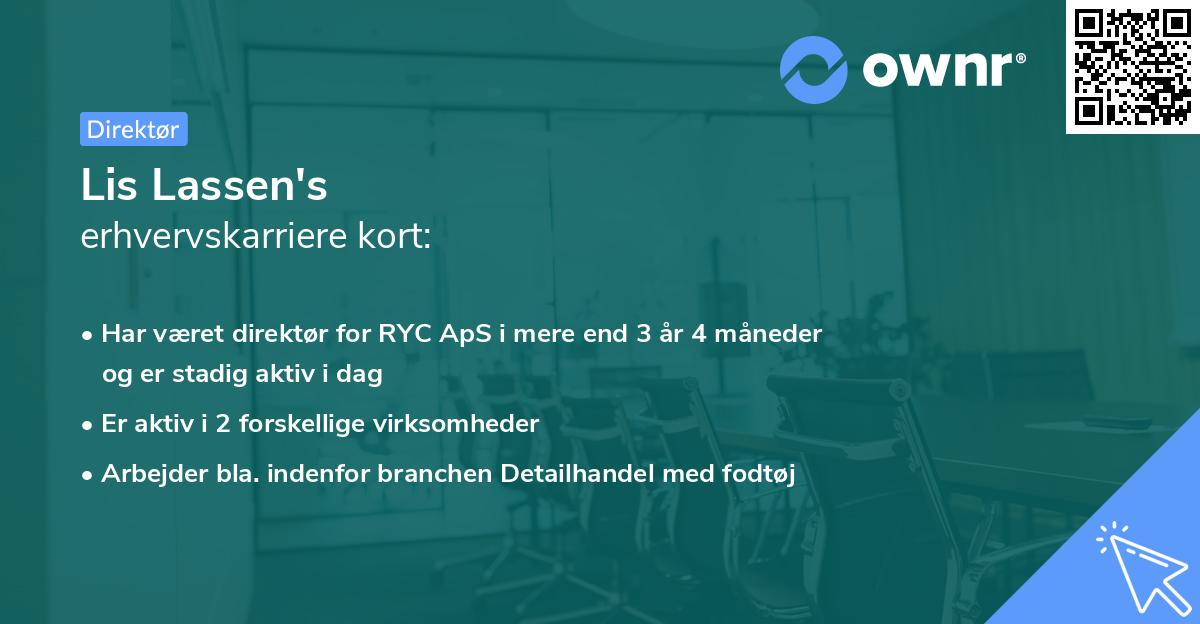 Lis Lassen's erhvervskarriere kort