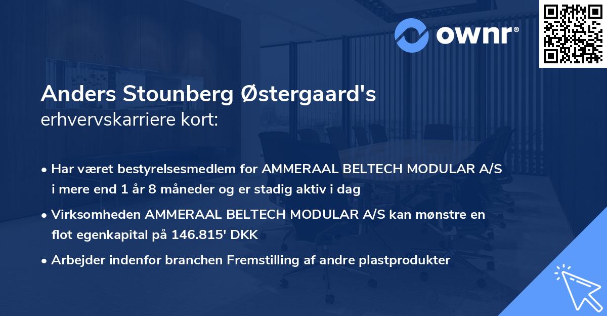 Anders Stounberg Østergaard's erhvervskarriere kort