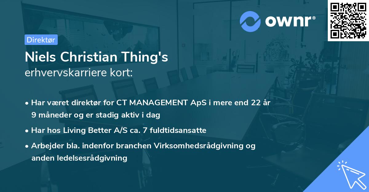 Niels Christian Thing's erhvervskarriere kort