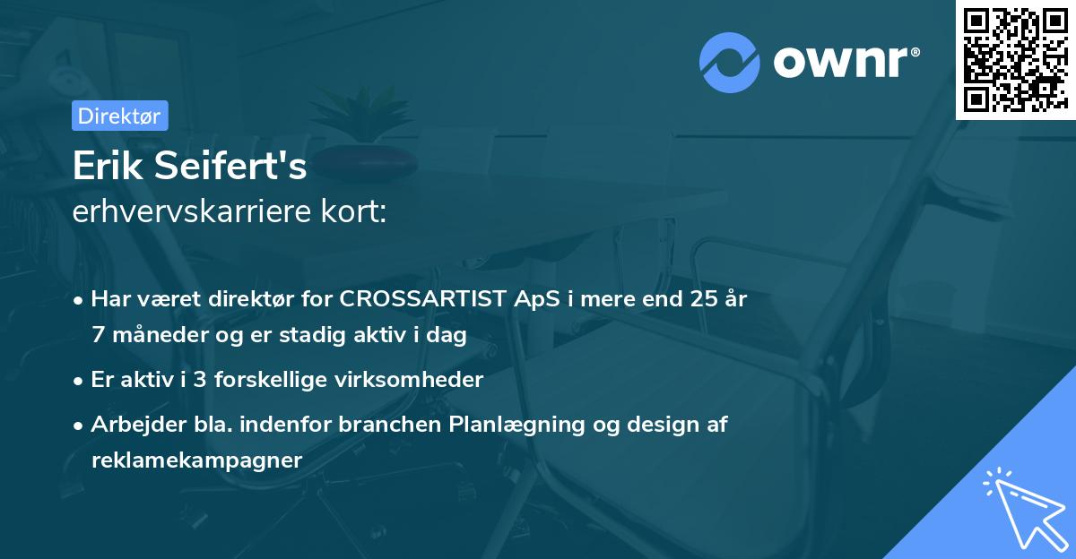 Erik Seifert's erhvervskarriere kort