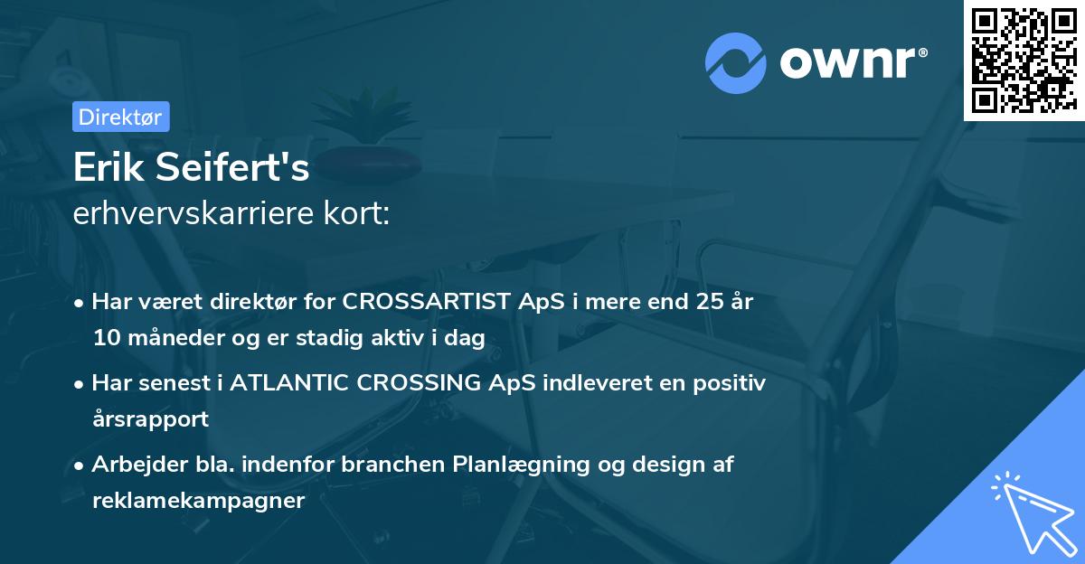 Erik Seifert's erhvervskarriere kort