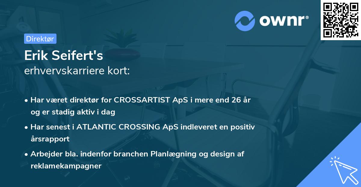 Erik Seifert's erhvervskarriere kort