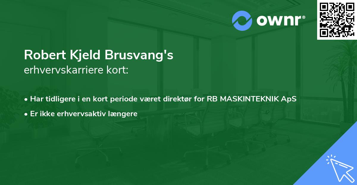 Robert Kjeld Brusvang's erhvervskarriere kort