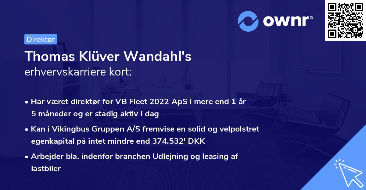 Thomas Klüver Wandahl's erhvervskarriere kort