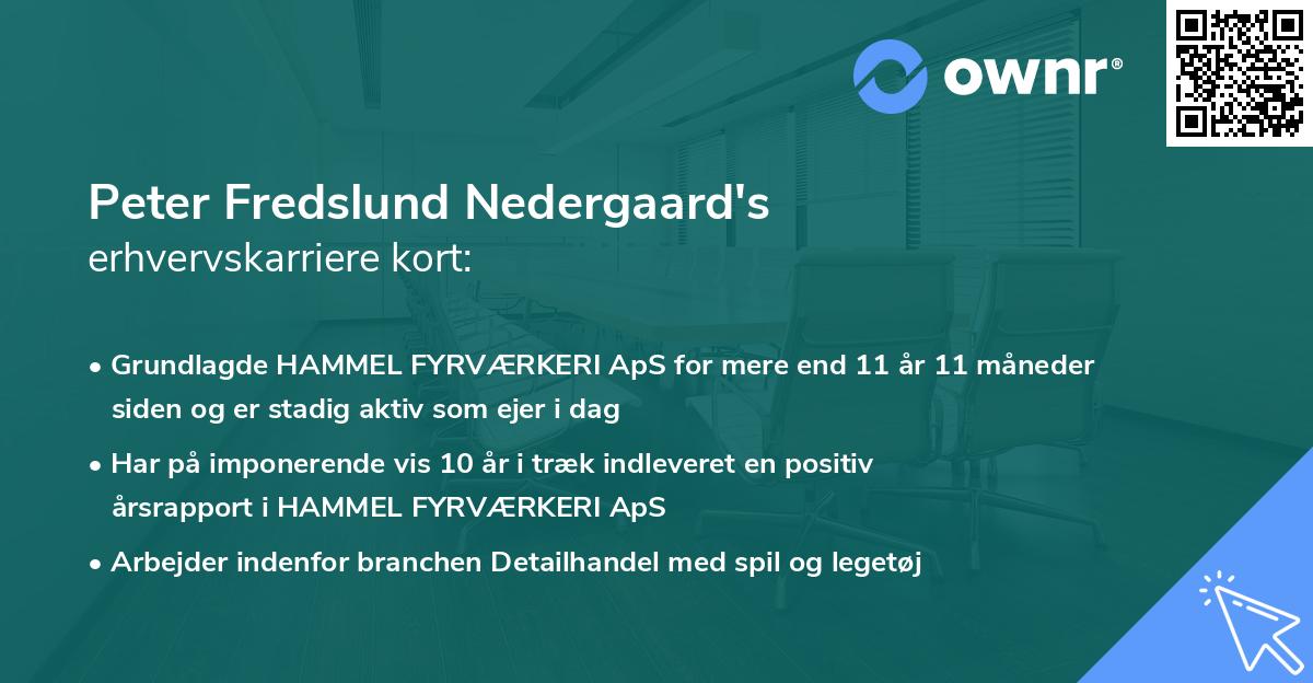 Peter Fredslund Nedergaard's erhvervskarriere kort