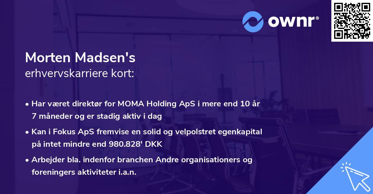 Morten Madsen's erhvervskarriere kort