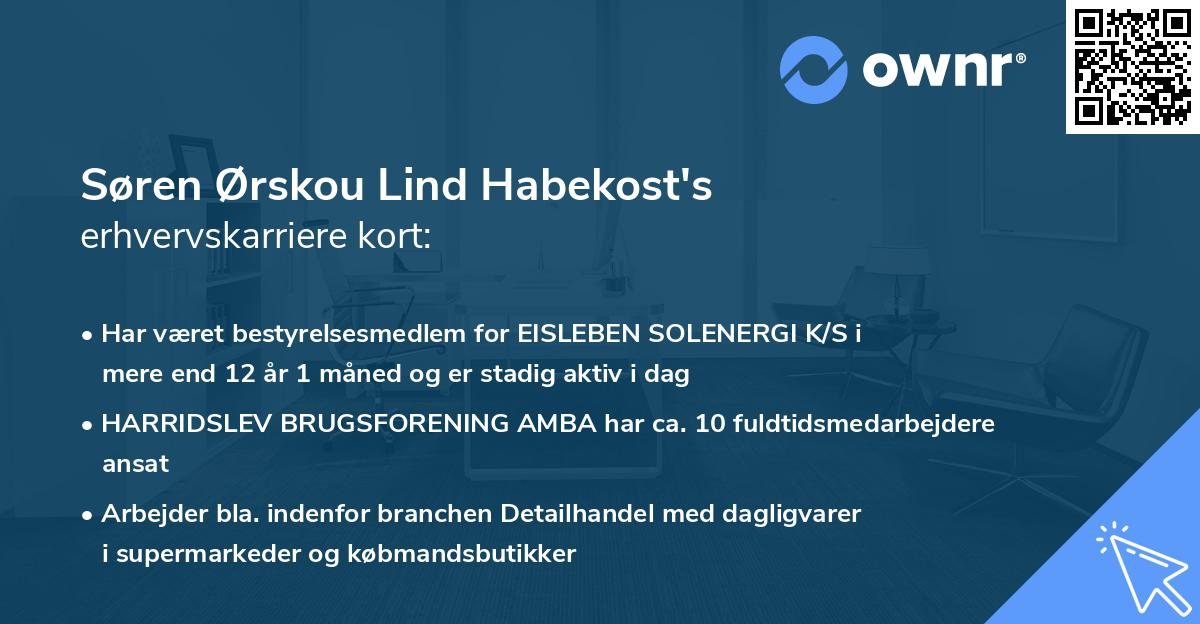 Søren Ørskou Lind Habekost's erhvervskarriere kort