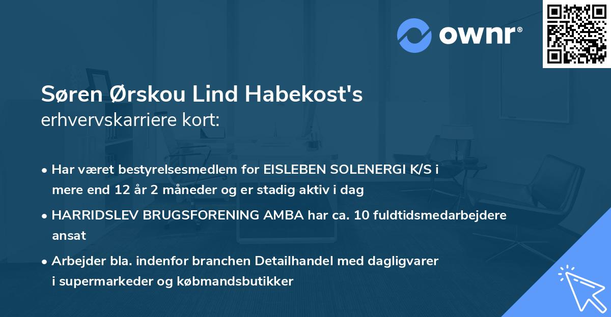 Søren Ørskou Lind Habekost's erhvervskarriere kort