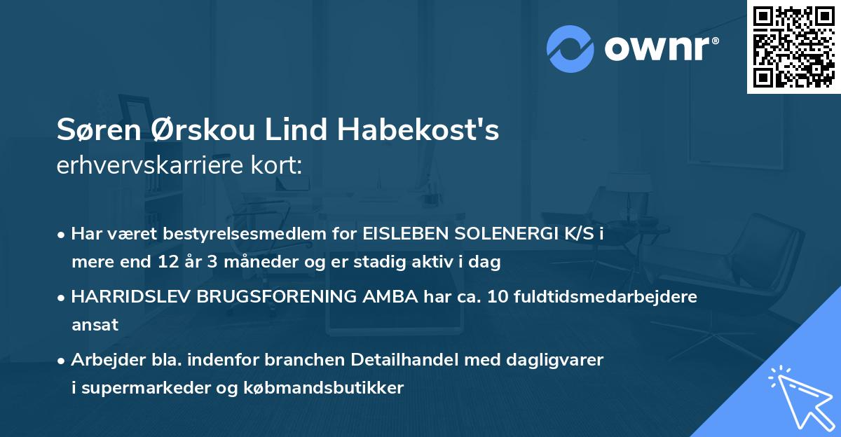 Søren Ørskou Lind Habekost's erhvervskarriere kort
