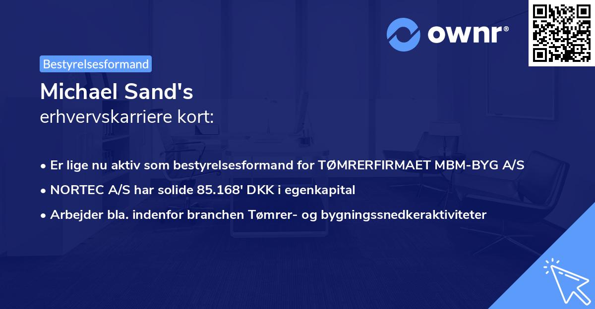 Michael Sand's erhvervskarriere kort
