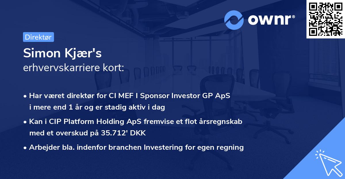 Simon Kjær's erhvervskarriere kort