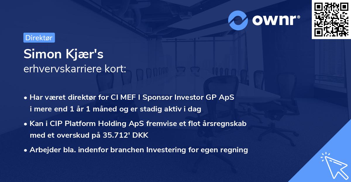 Simon Kjær's erhvervskarriere kort