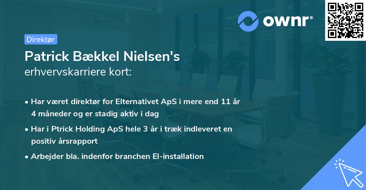 Patrick Bækkel Nielsen's erhvervskarriere kort
