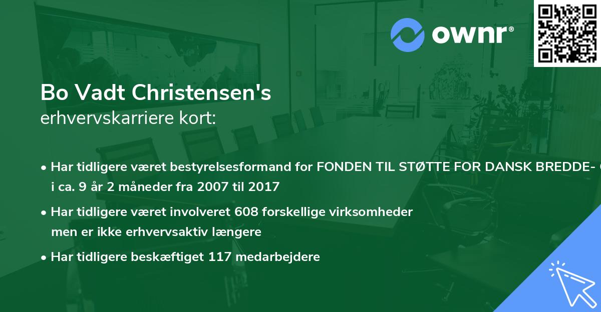 Bo Vadt Christensen's erhvervskarriere kort