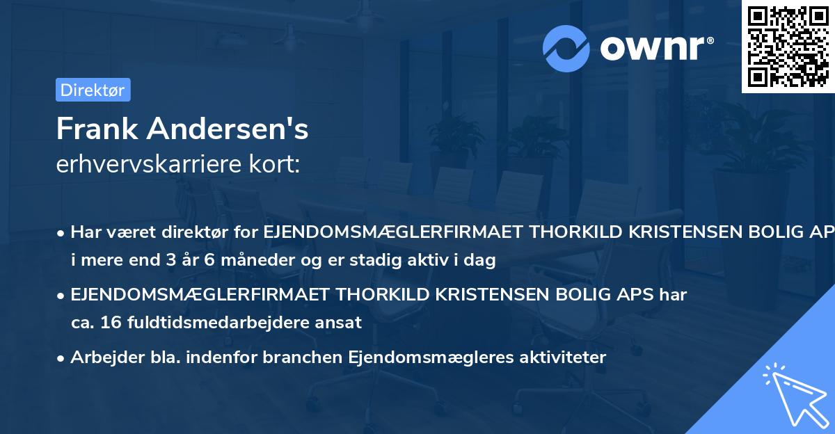 Frank Andersen's erhvervskarriere kort