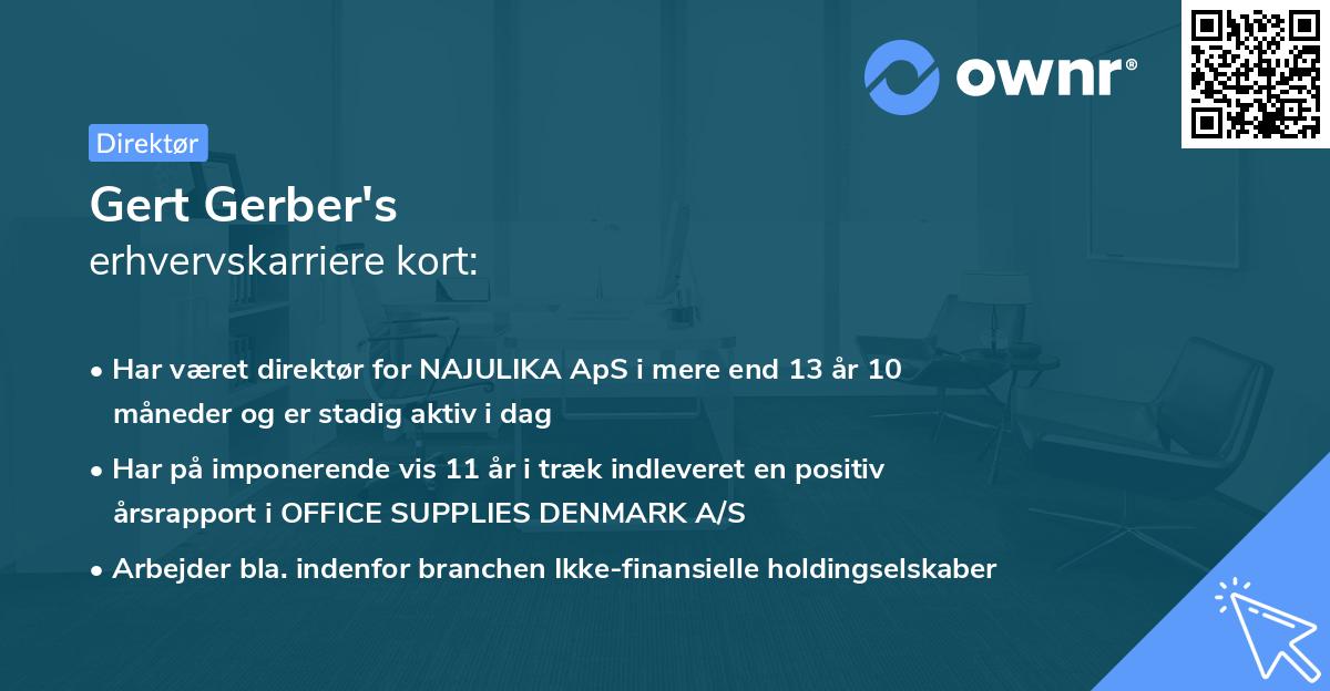 Gert Gerber's erhvervskarriere kort