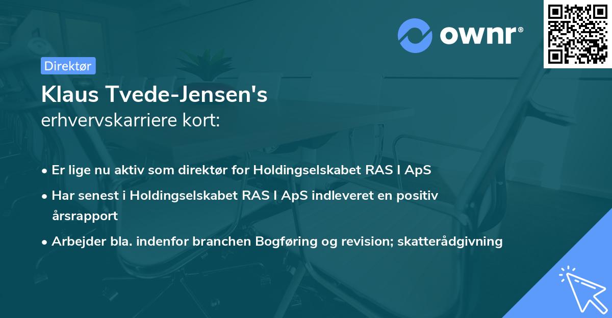 Klaus Tvede-Jensen's erhvervskarriere kort
