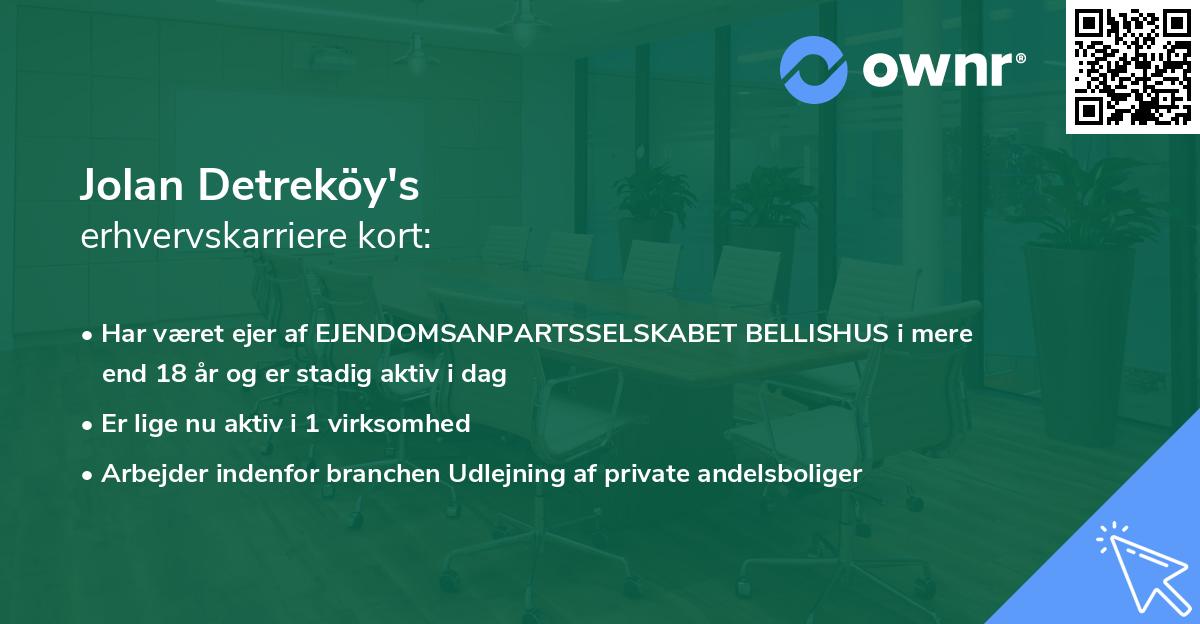 Jolan Detreköy's erhvervskarriere kort