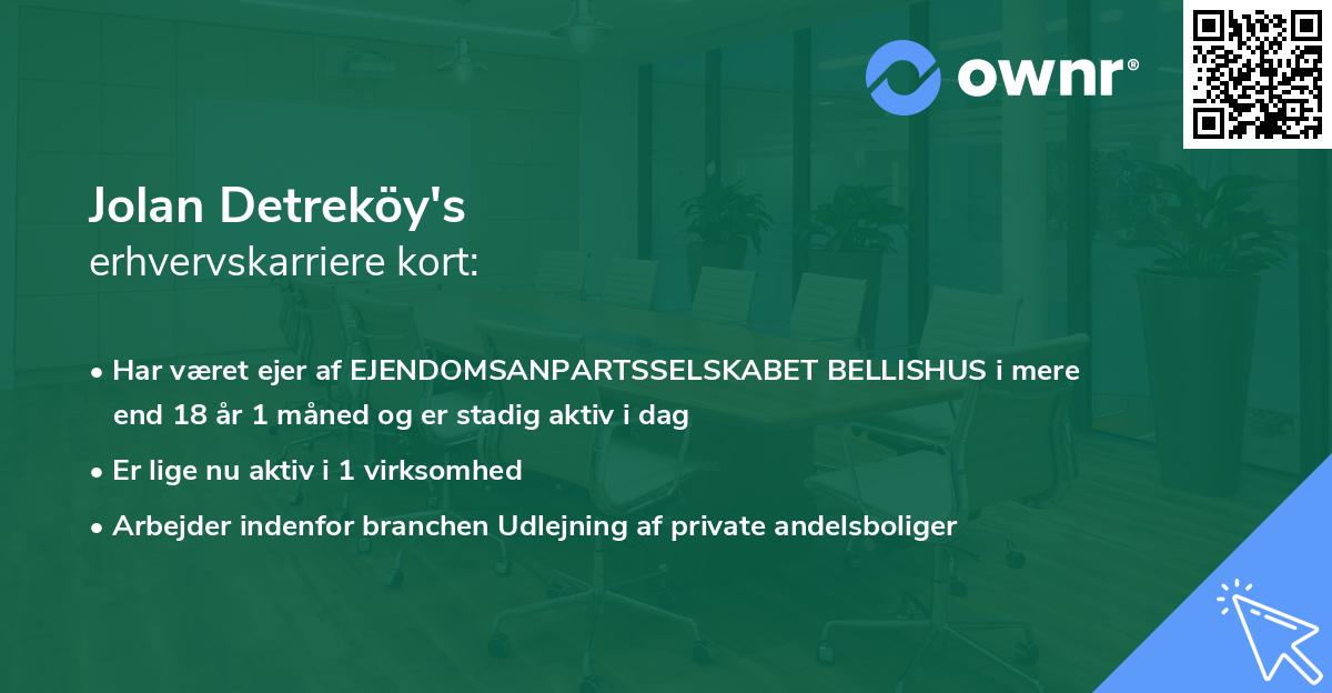 Jolan Detreköy's erhvervskarriere kort