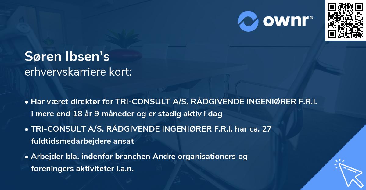 Søren Ibsen's erhvervskarriere kort