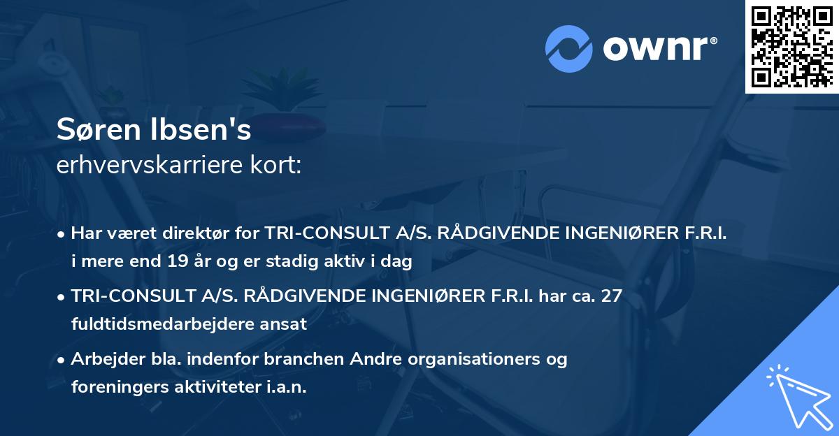 Søren Ibsen's erhvervskarriere kort
