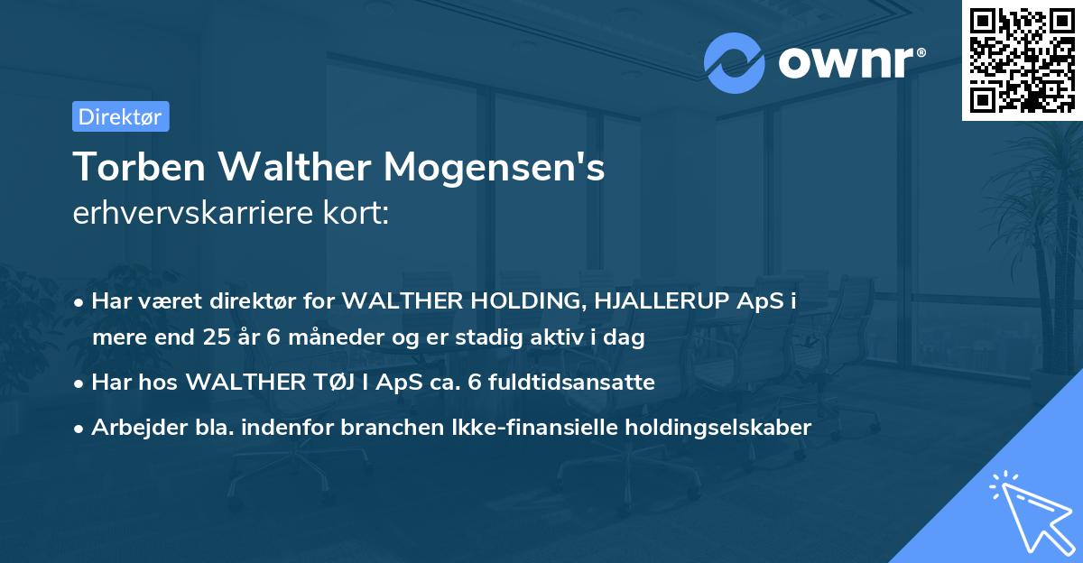Torben Walther Mogensen's erhvervskarriere kort