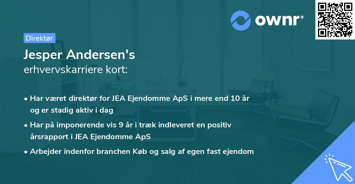 Jesper Andersen's erhvervskarriere kort