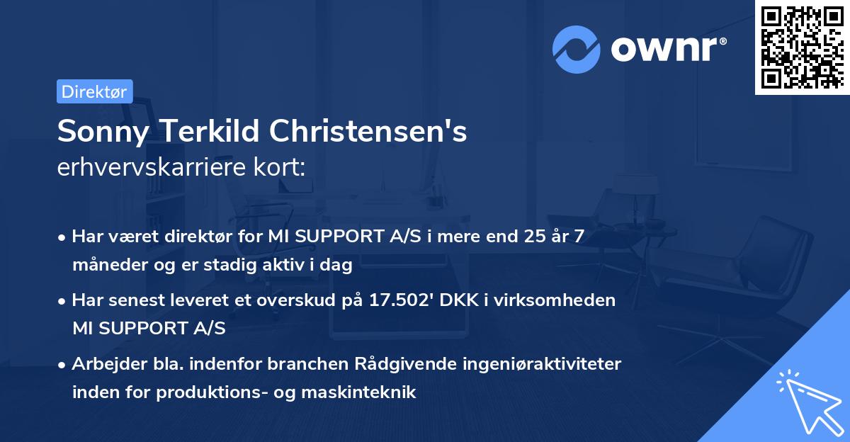 Sonny Terkild Christensen's erhvervskarriere kort