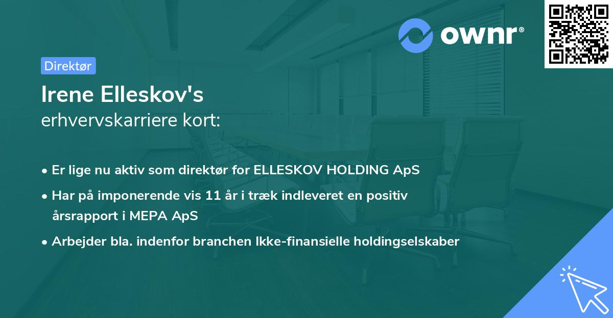 Irene Elleskov's erhvervskarriere kort