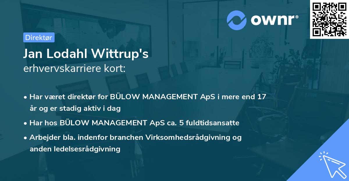 Jan Lodahl Wittrup's erhvervskarriere kort