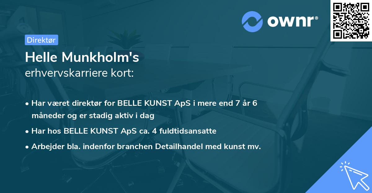 Helle Munkholm's erhvervskarriere kort
