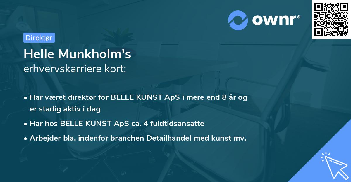 Helle Munkholm's erhvervskarriere kort