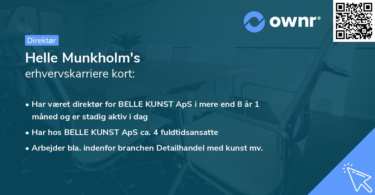 Helle Munkholm's erhvervskarriere kort