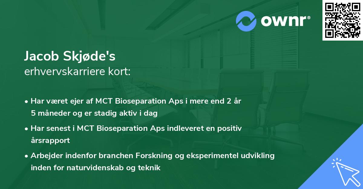 Jacob Skjøde's erhvervskarriere kort