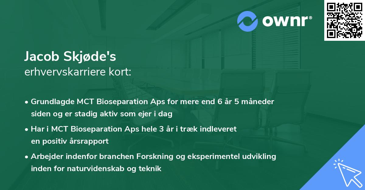 Jacob Skjøde's erhvervskarriere kort