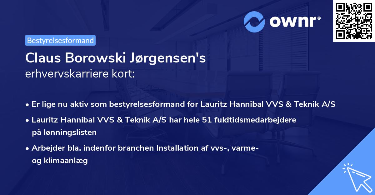 Claus Borowski Jørgensen's erhvervskarriere kort