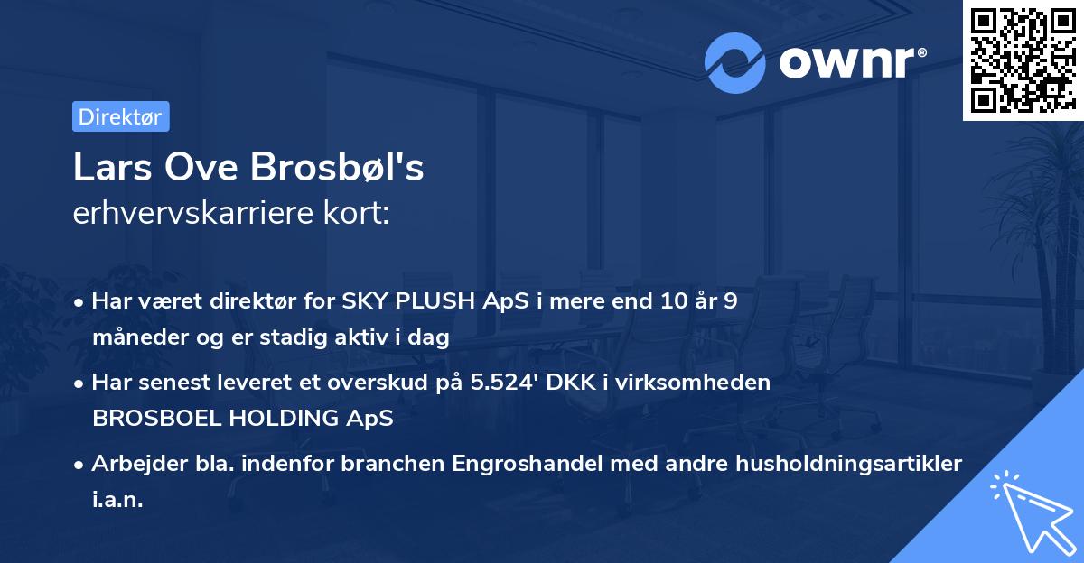 Lars Ove Brosbøl's erhvervskarriere kort