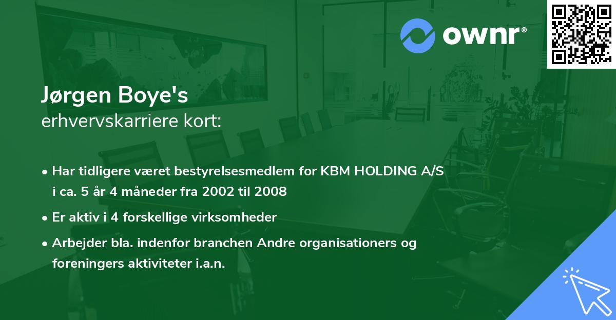Jørgen Boye's erhvervskarriere kort