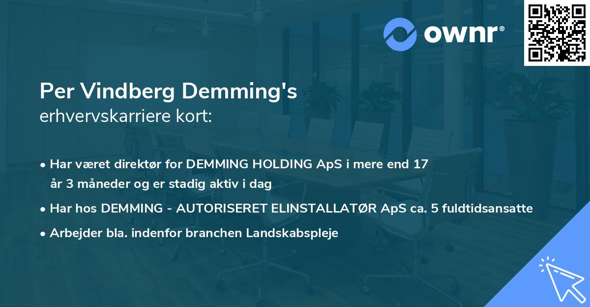 Per Vindberg Demming's erhvervskarriere kort
