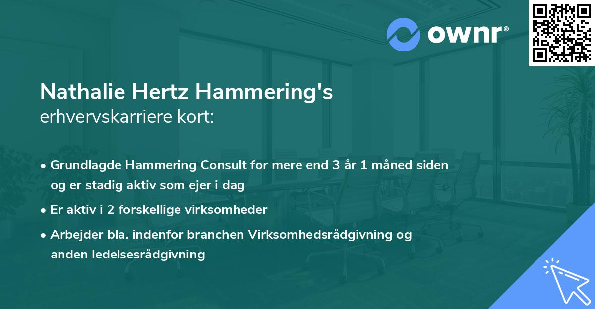 Nathalie Hertz Hammering's erhvervskarriere kort