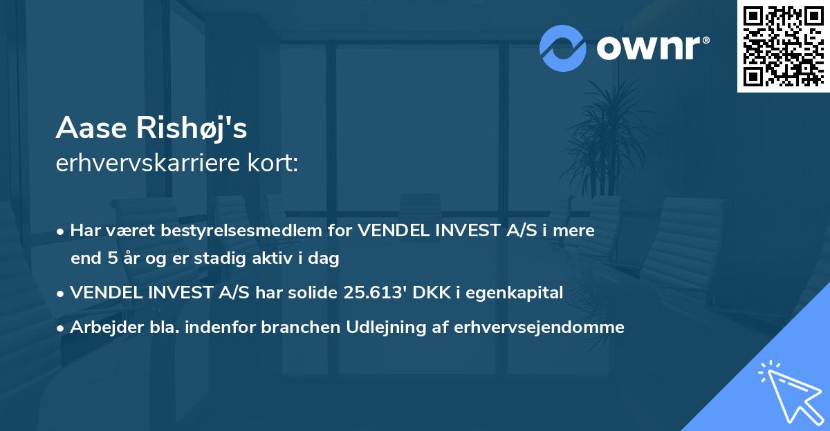 Aase Rishøj's erhvervskarriere kort