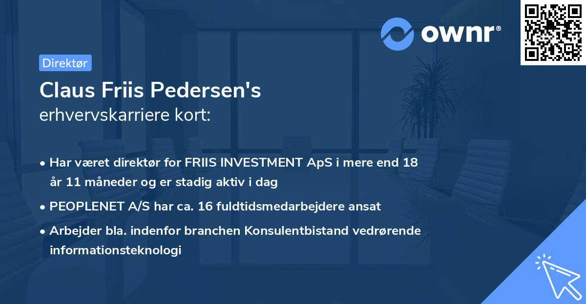 Claus Friis Pedersen's erhvervskarriere kort