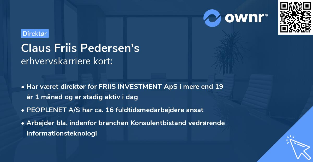 Claus Friis Pedersen's erhvervskarriere kort