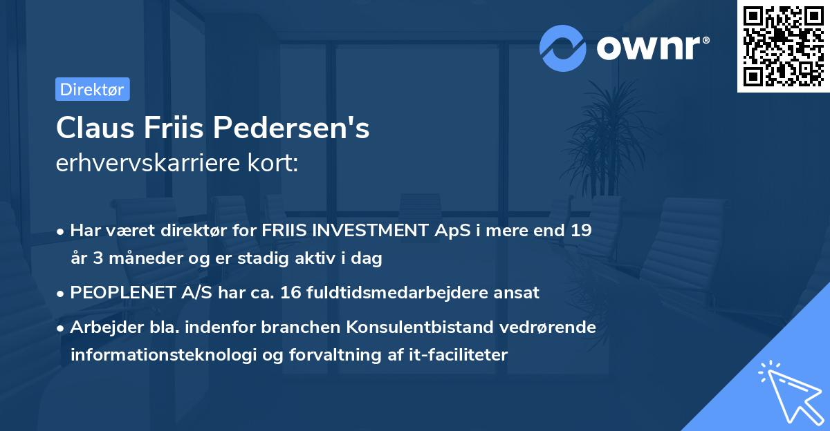 Claus Friis Pedersen's erhvervskarriere kort