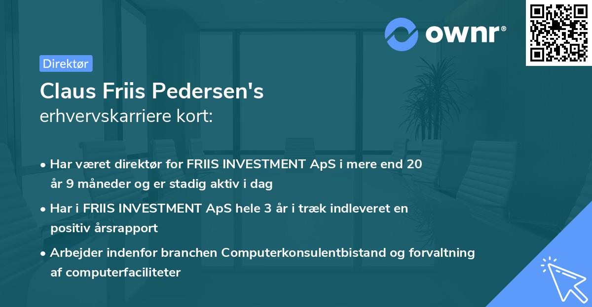 Claus Friis Pedersen's erhvervskarriere kort