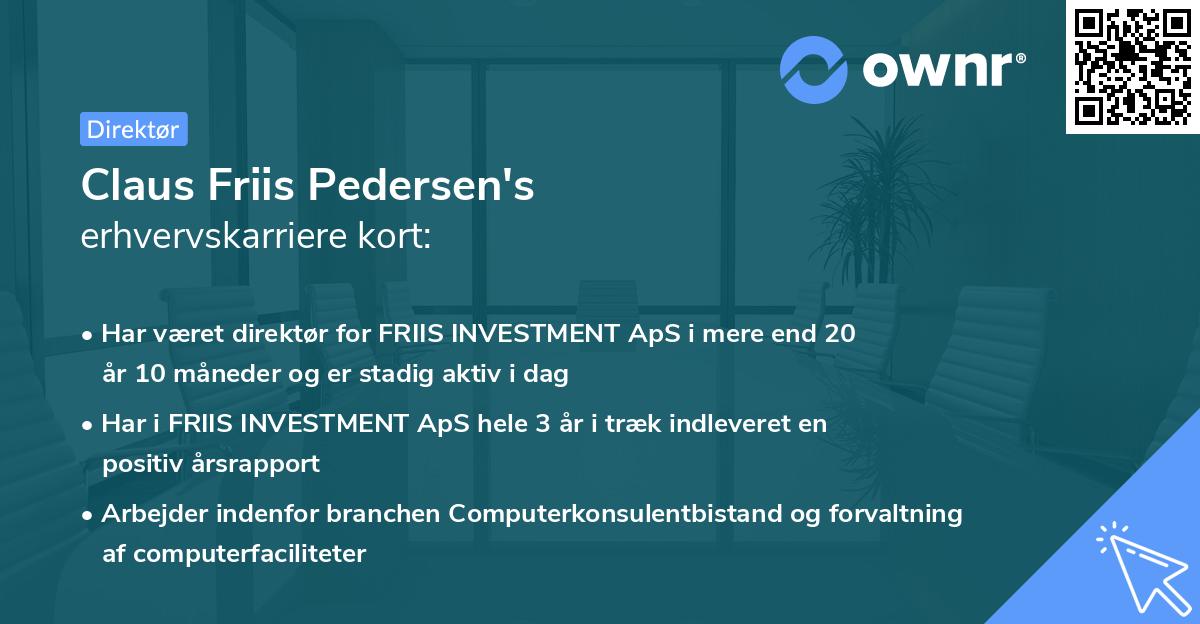 Claus Friis Pedersen's erhvervskarriere kort