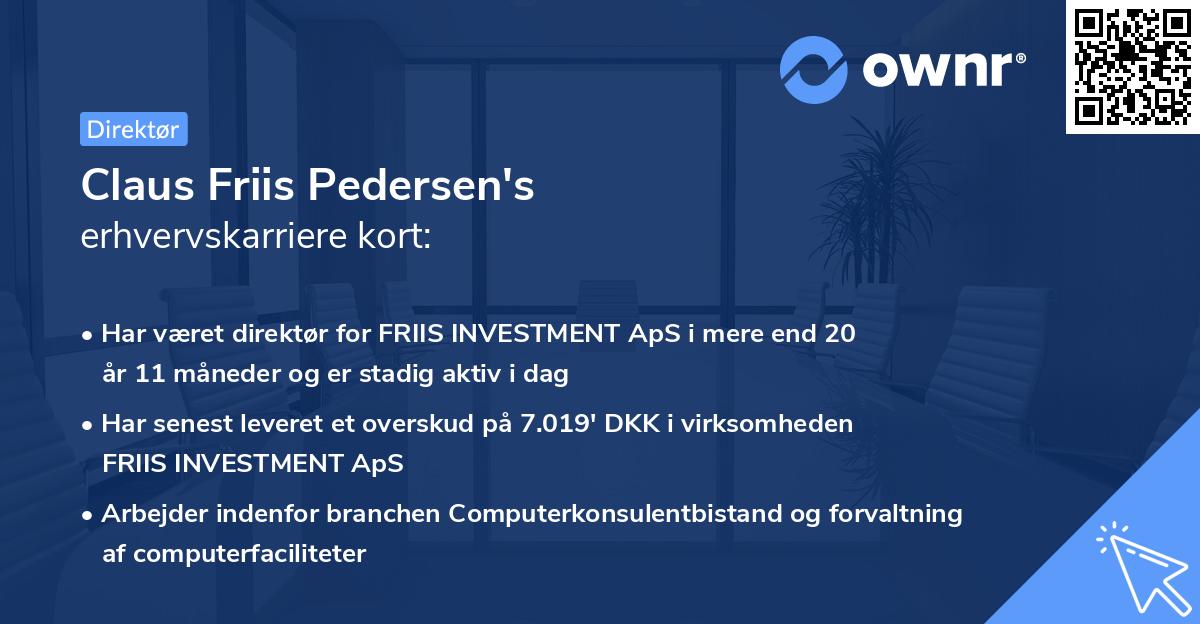 Claus Friis Pedersen's erhvervskarriere kort