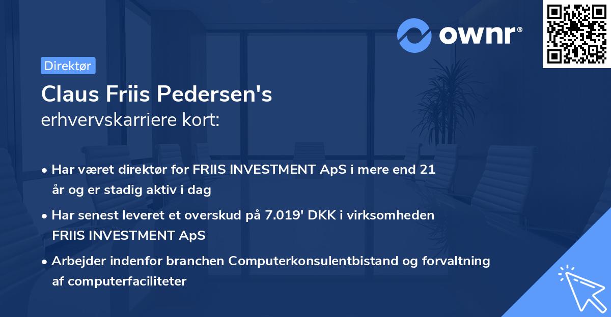 Claus Friis Pedersen's erhvervskarriere kort